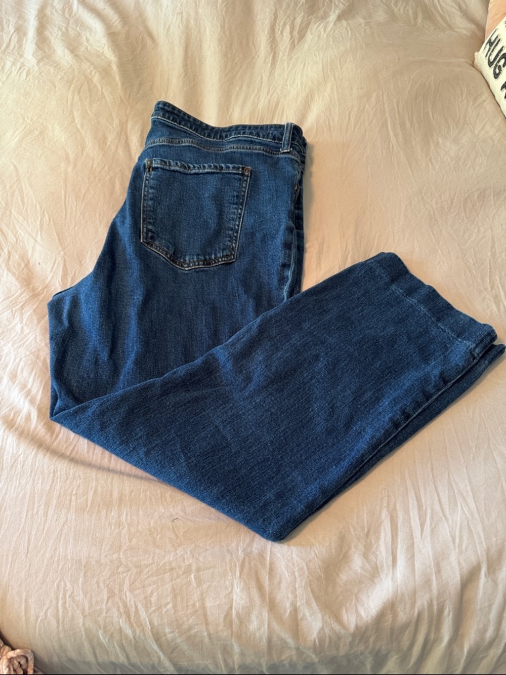 Kut from the Kloth Indigo Blue Jeans with Leather Waist Patch